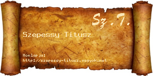 Szepessy Titusz névjegykártya